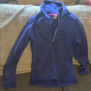 Champion Blue and White Quarter-Zip Pullover